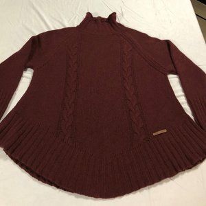 Women's Large Holebrook Sweden Long Cable Knit Pullover Swing Sweater